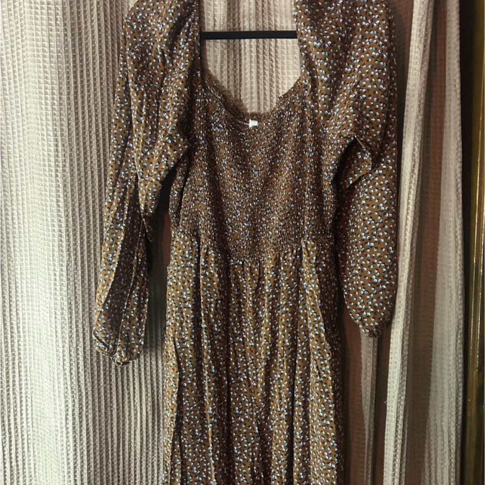 Brown Floral Women's Dress